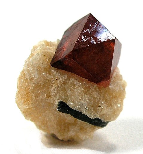 cognac-colored crystal of zircon