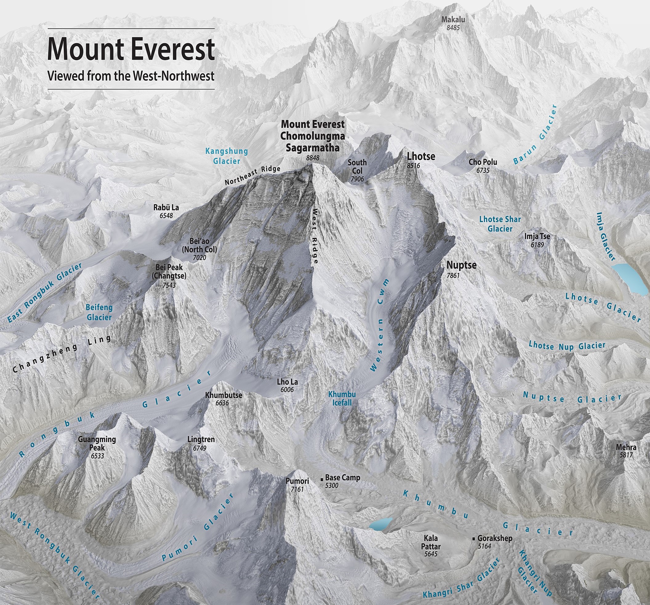 Mount Everest 3D map