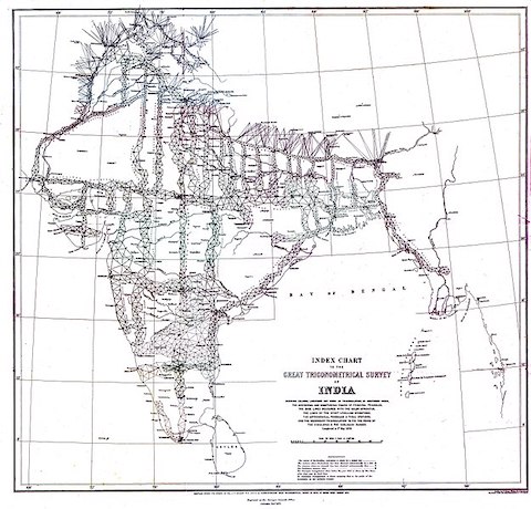 1870 index chart of the Great Trigonometrical Survey of India