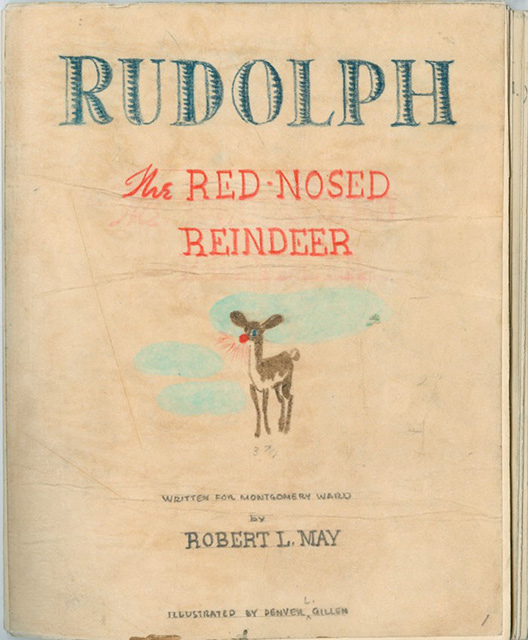 Draft of the cover of the story “Rudolph the Red-Nosed Reindeer.”