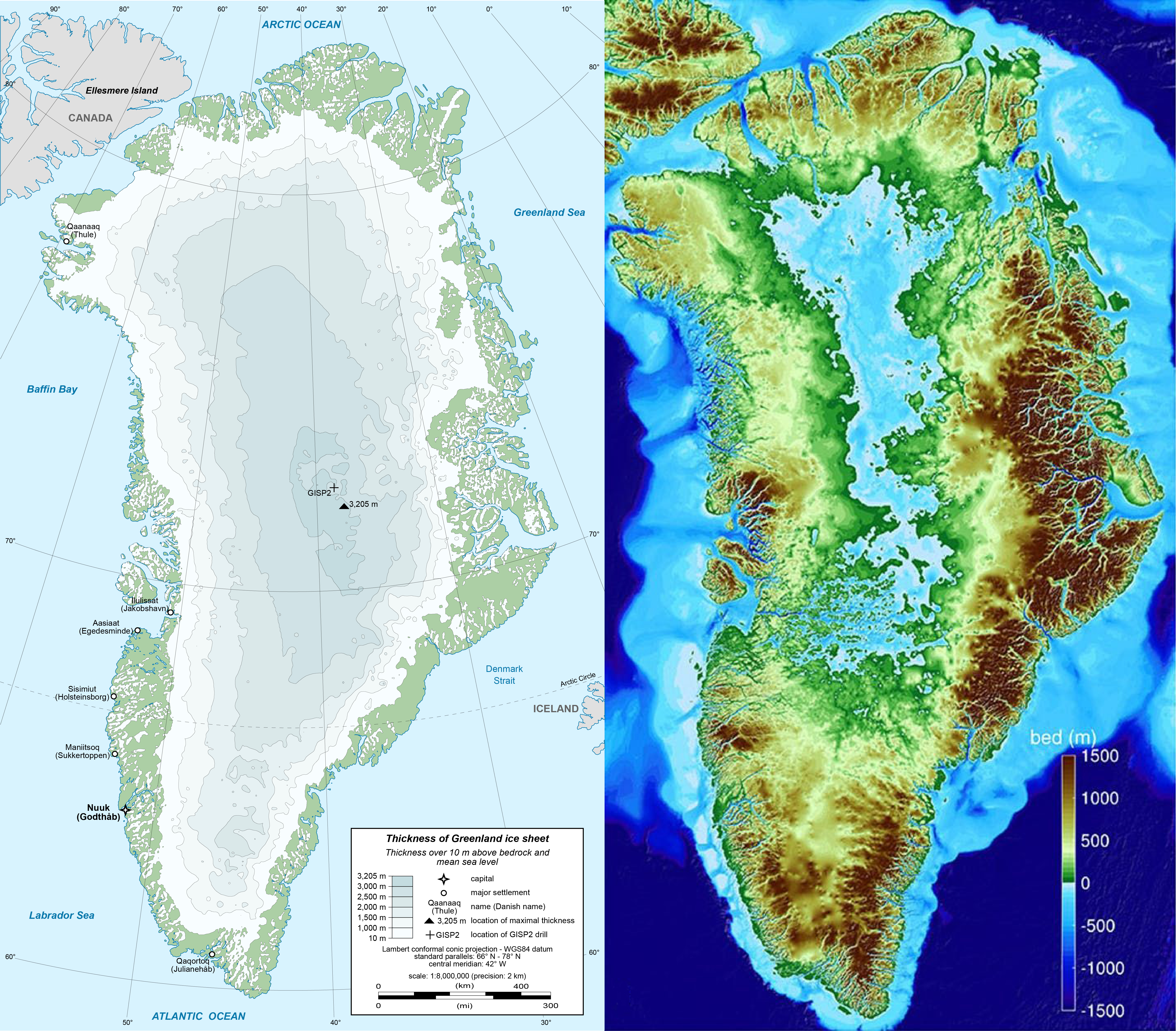 two maps of Greenland