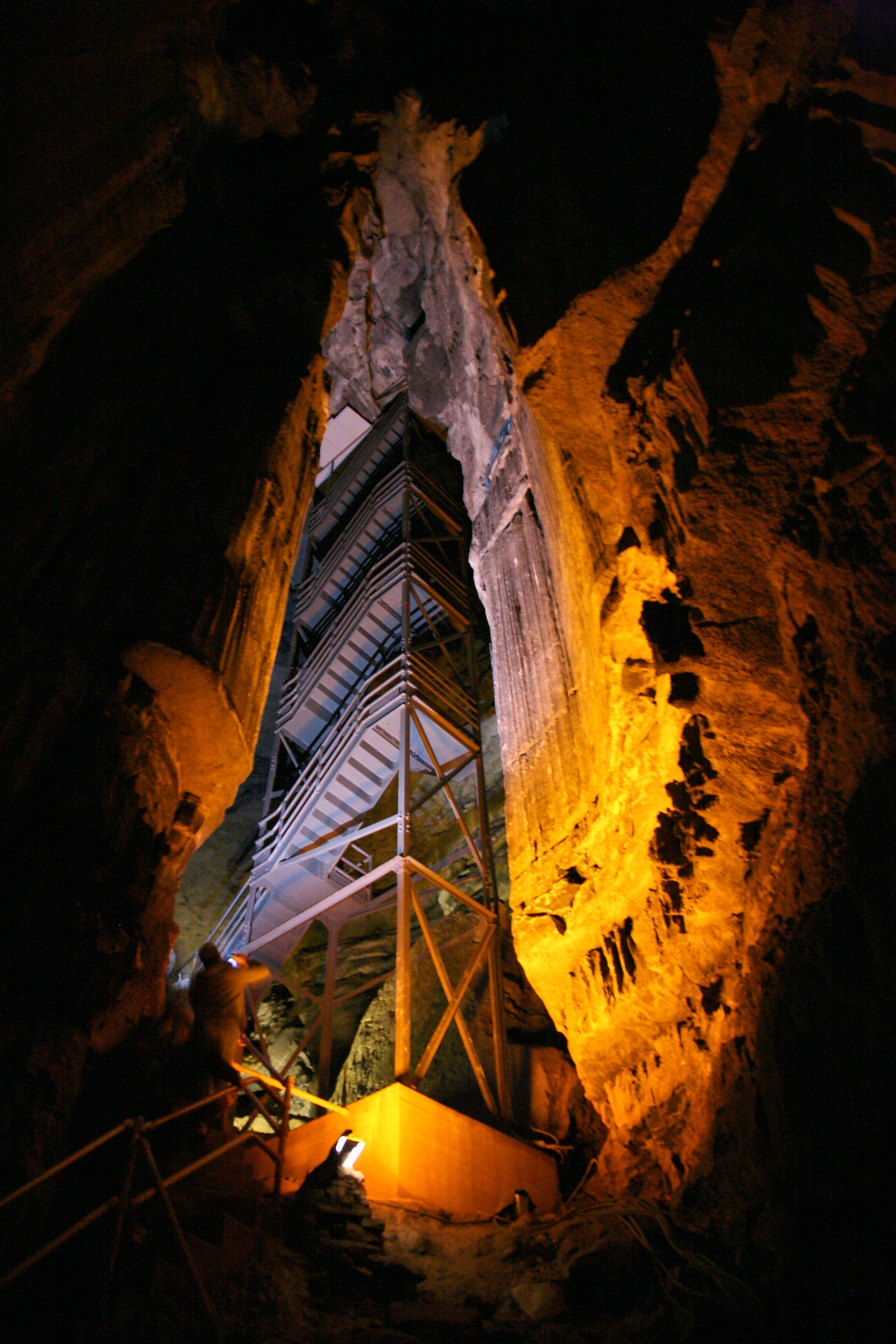 Staircase tower in Mammoth Dome, Mammoth Cave, Kentucky