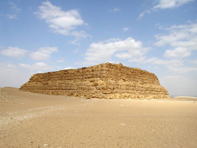 The northwest corner of Mastaba al-Fir’aun in Saqqara, Egypt.