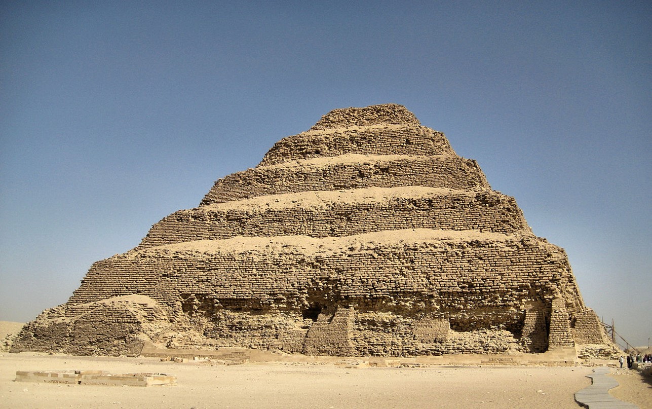 The Step Pyramid of Djoser at Saqqara, Egypt was finished around 2650 BC.